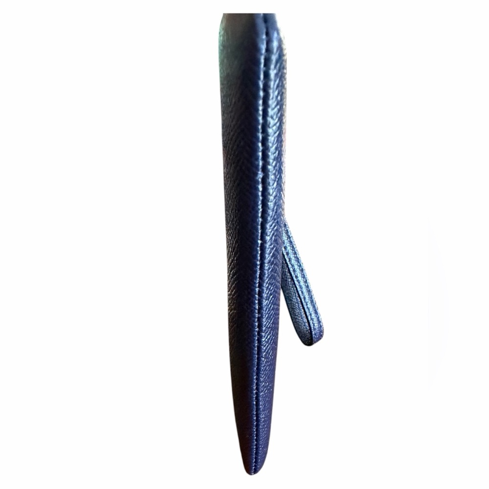 Coach Midnight Blue Corner Zip Crossgrain Leather Wristlet NWOT - Picture 7 of 12